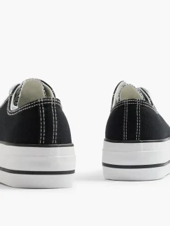 Online /White Canvas Lace Up Trainers Women Trainers·Canvas Trainers|Loafers & Low Shoes·Canvas