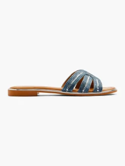 Raffia Sandal with Diamante Detailing Women Sandals·Flat Sandals