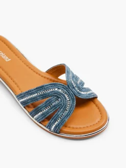 Raffia Sandal with Diamante Detailing Women Sandals·Flat Sandals