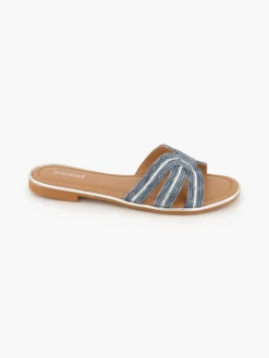 Raffia Sandal with Diamante Detailing Women Sandals·Flat Sandals