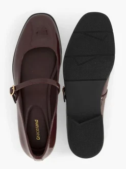 New Bordeaux Patent Ballerina Women Loafers & Low Shoes·Ballet Pumps
