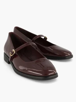 New Bordeaux Patent Ballerina Women Loafers & Low Shoes·Ballet Pumps