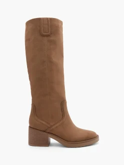 Clearance Block Heeled Imi Suede Long Leg Boot Women Boots·Knee High Boots