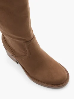 Clearance Block Heeled Imi Suede Long Leg Boot Women Boots·Knee High Boots