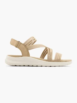 Clearance Brown Elasticated Strap Comfort Sandal Women Sandals·Comfort Sandals|Loafers & Low Shoes·Comfort