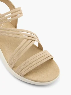 Clearance Brown Elasticated Strap Comfort Sandal Women Sandals·Comfort Sandals|Loafers & Low Shoes·Comfort