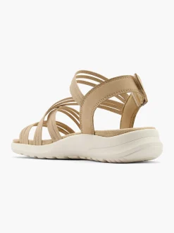 Clearance Brown Elasticated Strap Comfort Sandal Women Sandals·Comfort Sandals|Loafers & Low Shoes·Comfort