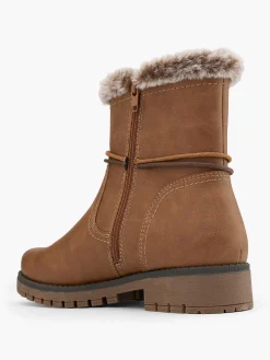 Online Faux Fur Lined Comfort Boot with Knotted Trim Women Boots·Ankle Boots