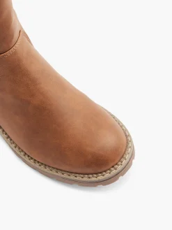 Sale Faux Fur Lined Tall Boot with Buckle Detail Women Boots·Faux Fur Lined Boots|Boots·Ankle Boots