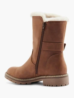 Sale Faux Fur Lined Tall Boot with Buckle Detail Women Boots·Faux Fur Lined Boots|Boots·Ankle Boots