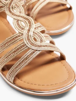 Best Gladiator Sandals with Woven and Metallic Detail Women Sandals·Gladiator Sandals|Sandals·Flat Sandals