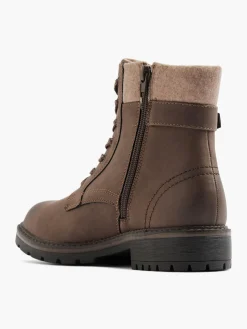 Online Lace Up Ankle Boot with Buckle and Felt Detail Women Boots·Ankle Boots