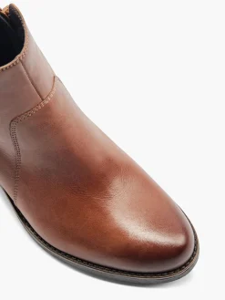 Clearance Brown Leather Classic Ankle Boot Women Boots·Leather Boots|Boots·Ankle Boots