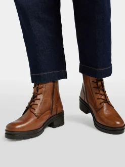 Online Brown Leather Lace Up Boot Women Boots·Leather Boots|Boots·Ankle Boots