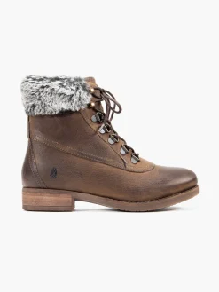 Sale Leather Lace Up Boots with Faux Fur Lining Women Boots·Winter Boots|Boots·Leather Boots