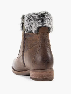 Sale Leather Lace Up Boots with Faux Fur Lining Women Boots·Winter Boots|Boots·Leather Boots