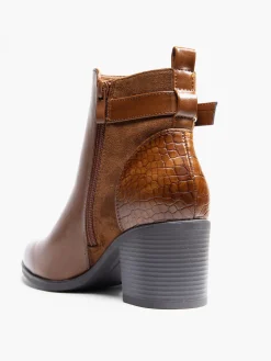 Outlet Panelled Ankle Boot with Buckle Detailing Women Boots·Ankle Boots
