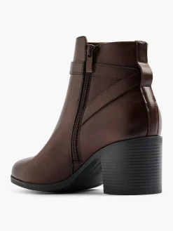 New Brown Panelled Ankle Boot with Ankle Strap Detail Women Boots·Ankle Boots