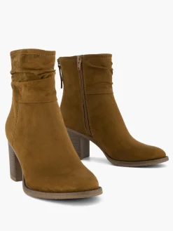 Outlet Ruched Ankle Boot Women Boots·Heeled Boots|Boots·Ankle Boots
