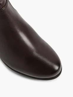 Online Ruched Leather Heeled Ankle Boot Women Boots·Ankle Boots