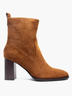 Suede Classic Block Heeled Ankle Boot Women Boots·Ankle Boots