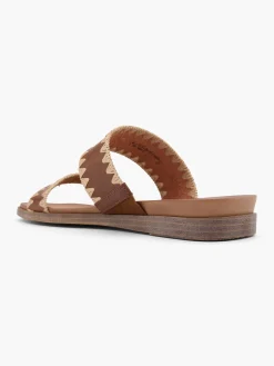 Clearance Whipstitch Detail Flat Slip On Sandal Women Sandals·Flat Sandals