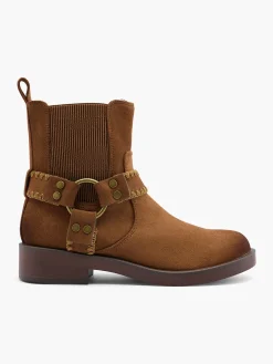 Outlet Brown Whipstitch Harness Detail Chelsea Boot Women Boots·Chelsea Boots|Boots·Ankle Boots