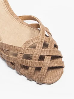 Best Brown Woven Detailed Ballerina with Ankle Strap Women Loafers & Low Shoes·Ballet Pumps
