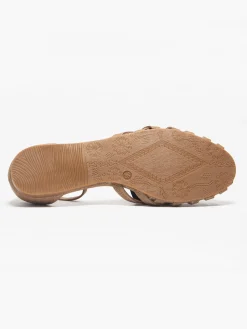 Best Brown Woven Detailed Ballerina with Ankle Strap Women Loafers & Low Shoes·Ballet Pumps