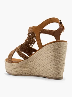 Woven Strap Wedge Heels Women Loafers & Low Shoes·Espadrilles