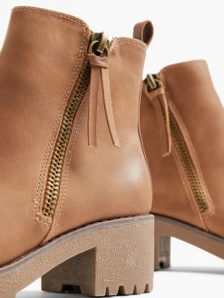 Best Zip Chunky Ankle Boot Women Boots·Heeled Boots|Boots·Ankle Boots