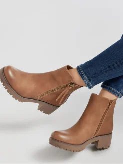 Best Zip Chunky Ankle Boot Women Boots·Heeled Boots|Boots·Ankle Boots