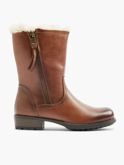 Best Brown Zip Fur Lined Boot Women Boots·Winter Boots
