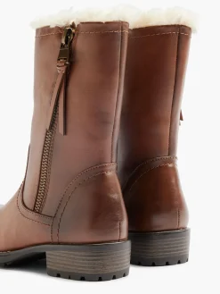 Best Brown Zip Fur Lined Boot Women Boots·Winter Boots