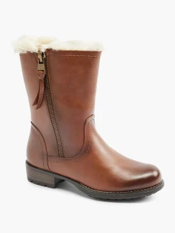 Best Brown Zip Fur Lined Boot Women Boots·Winter Boots
