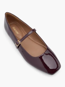 New Burgandy Patent Ballet Pump Women Loafers & Low Shoes·Ballet Pumps