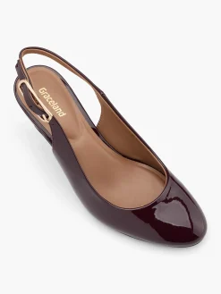 Outlet Burgundy Patent High Heel with Buckle Detail Women Heels·Slingback Heels|Heels·High Heels