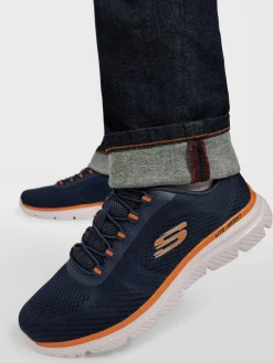 Online Burns 2.0 Navy/Orange Trainers Shoes·Comfort|Trainers·Skechers Trainers
