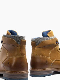 Online Camel Lace-up Leather Boot Boots·Lace-Up Boots