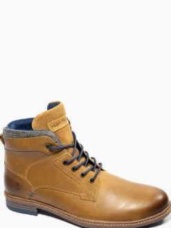 Online Camel Lace-up Leather Boot Boots·Lace-Up Boots