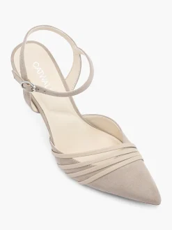 Camel High Heel with Ankle Strap Women Heels·High Heels