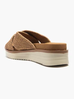 Hot Camel Platformed Espadrille Slider with Double Buckle Detail Women Sandals·Slides|Beach·Beach Shoes & Slides