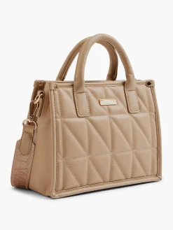 Sale Camel Quilted Tote Bag with Adjustable Shoulder Strap Women Bags·Tote Bags|Bags·Handbags