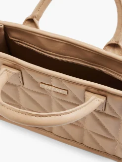 Sale Camel Quilted Tote Bag with Adjustable Shoulder Strap Women Bags·Tote Bags|Bags·Handbags