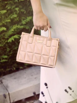 Sale Camel Quilted Tote Bag with Adjustable Shoulder Strap Women Bags·Tote Bags|Bags·Handbags