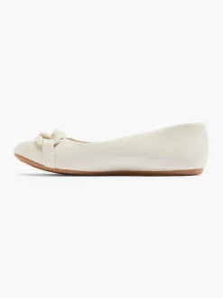 New Cream Ballet Flat with Chain Detail Women Loafers & Low Shoes·Ballet Pumps