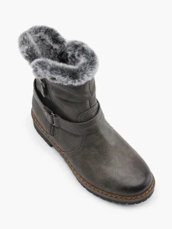 Sale Dark Faux Fur Lined Comfort Ankle Boot Women Loafers & Low Shoes·Comfort|Boots·Comfort Boots