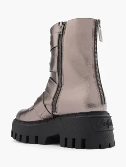 Clearance Dark Chunky Biker Boot with Buckle Details Women Boots·Biker Boots|Boots·Chunky Boots