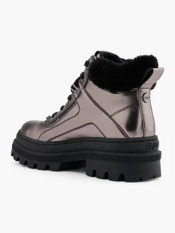 New Dark Chunky Lace Up Ankle Boots Women Boots·Faux Fur Lined Boots|Boots·Ankle Boots