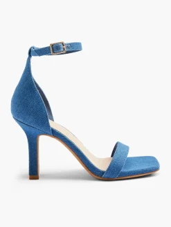 Discount Denim Heeled Sandal with Ankle Strap Women Sandals·Heeled Sandals|Heels·High Heels